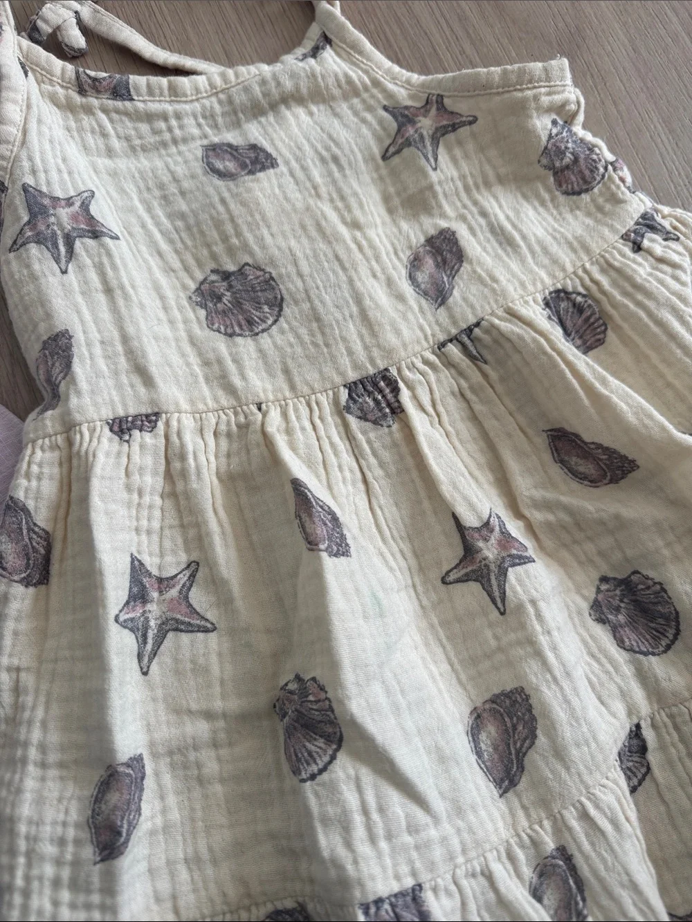 GAP Girls Lavender Eyelet Dress & Cream Seashell Tiered Sundress